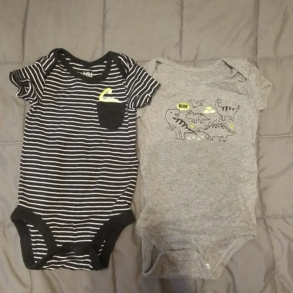 Carter's Dinosaur Onesies Bundle of 2